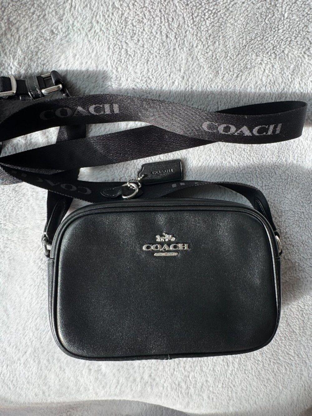 Coach Mini Jamie Leather Camera Crossbody Bag - Black (CR146)